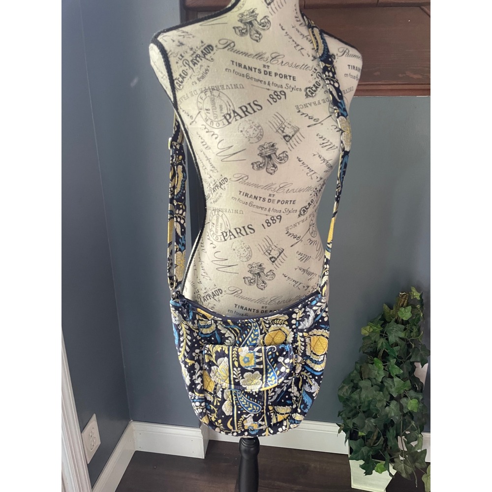 Vera Bradley Night and Day Indigo Quilted Cotton Crossbody On the Go Bag